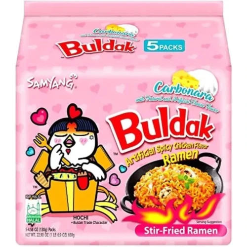 Samyang Buldak Carbonara Hot Chicken Flavor Ramen 8 X 140g x 5 - Trader Max
