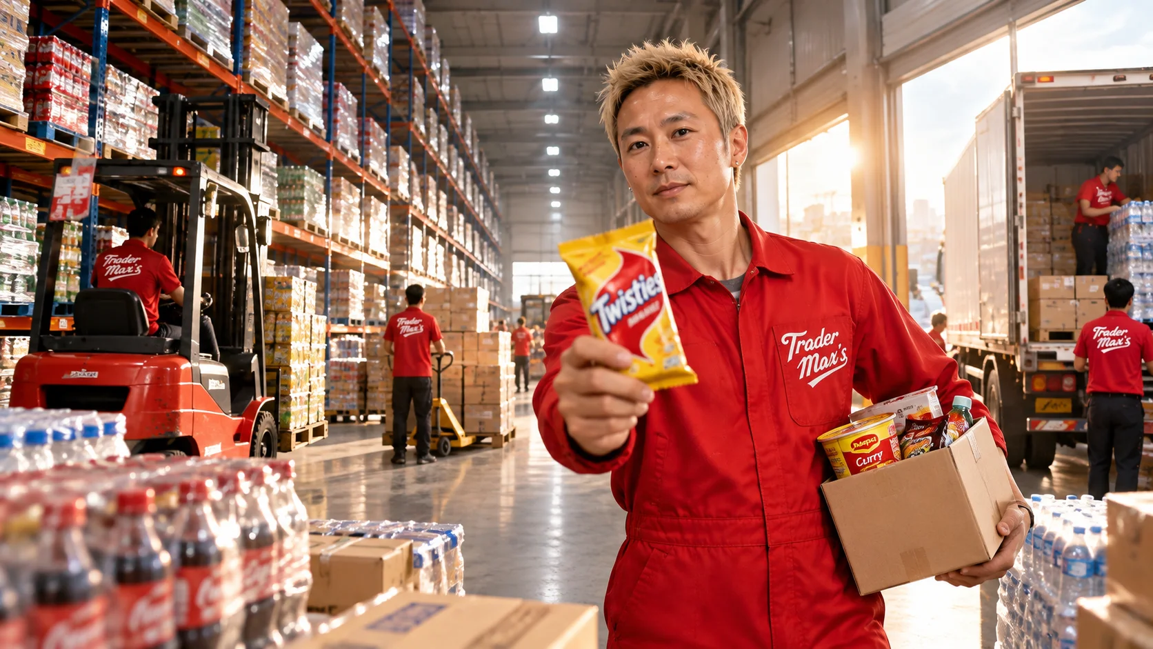 Trader Max’s team supplying drinks and groceries from our warehouse